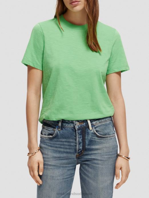 Scotch & Soda femmes t-shirt coupe classique perruche brillante vêtements 4HB4101