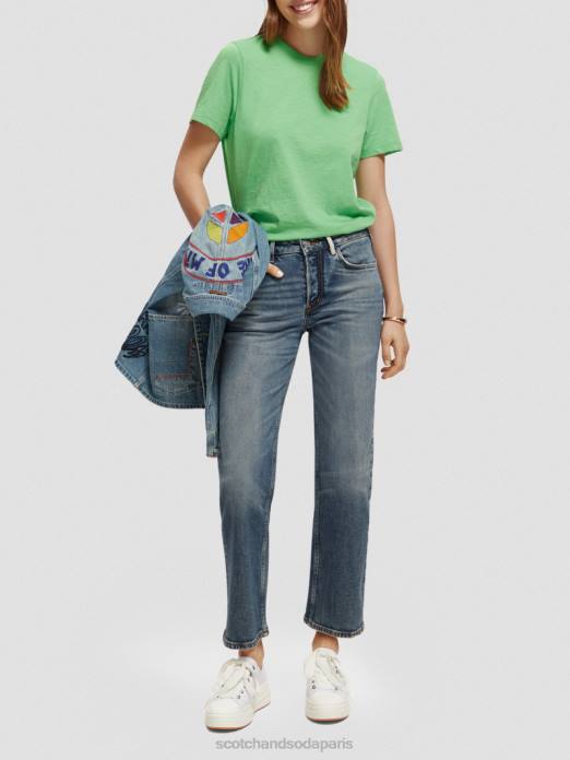 Scotch & Soda femmes t-shirt coupe classique perruche brillante vêtements 4HB4101