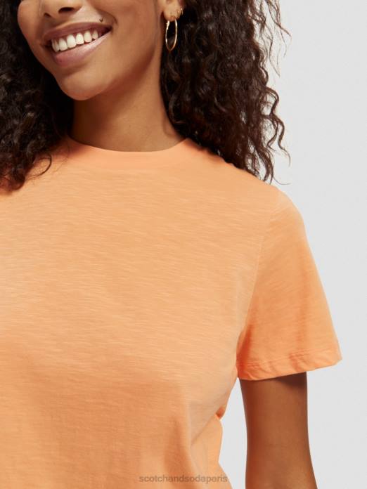 Scotch & Soda femmes t-shirt coupe classique saumon orange vêtements 4HB4102