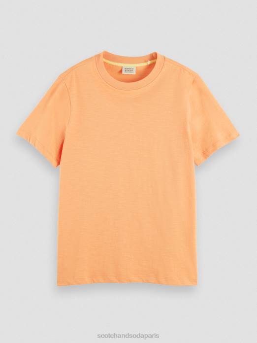 Scotch & Soda femmes t-shirt coupe classique saumon orange vêtements 4HB4102