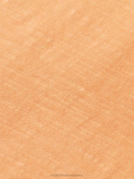 Scotch & Soda femmes t-shirt coupe classique saumon orange vêtements 4HB4102