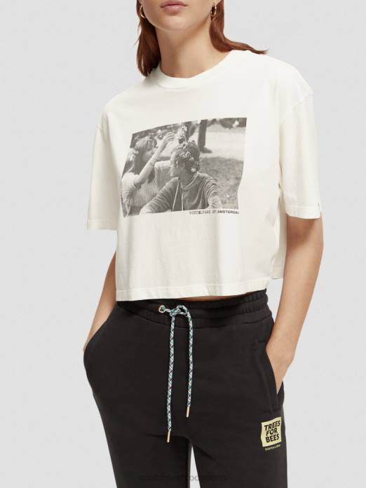 Scotch & Soda femmes t-shirt court à motif photo combiner un vêtements 4HB4112