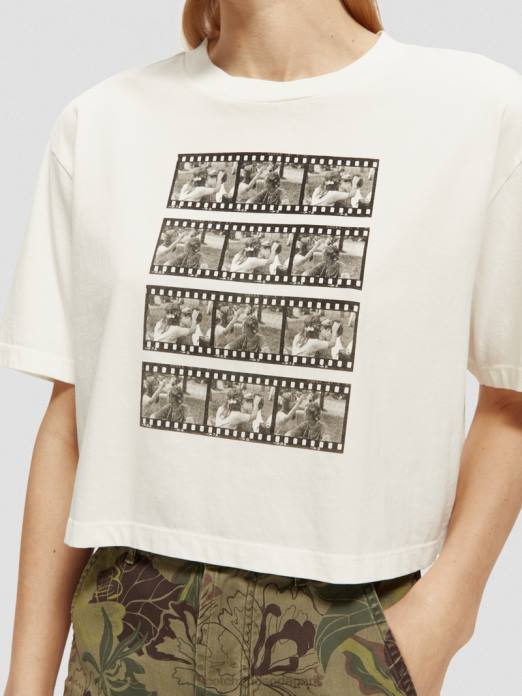 Scotch & Soda femmes t-shirt court à motif photo combo b vêtements 4HB4113