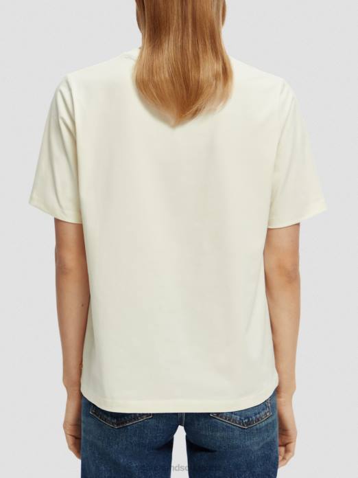 Scotch & Soda femmes t-shirt en coton biologique coupe décontractée blanc vêtements 4HB498