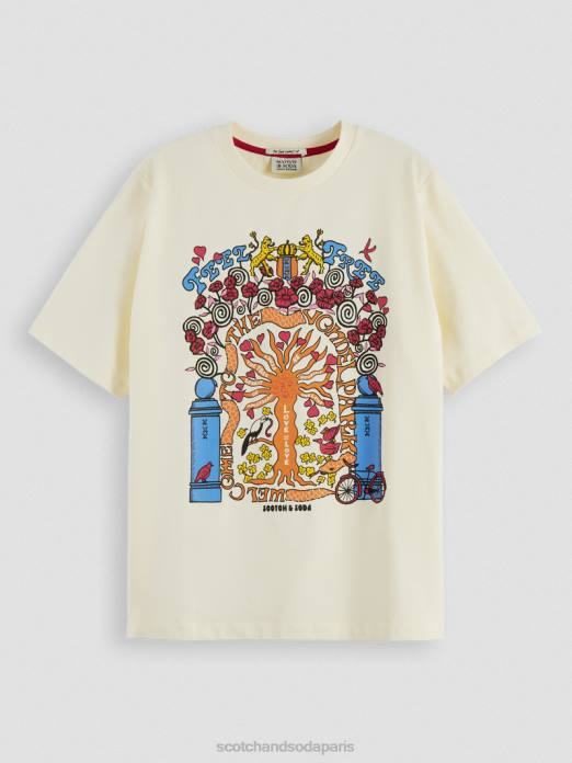 Scotch & Soda femmes t-shirt en coton biologique coupe décontractée blanc vêtements 4HB498