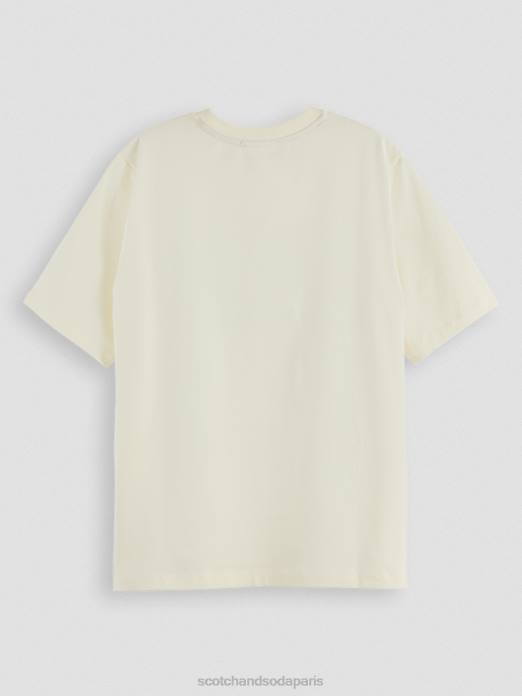 Scotch & Soda femmes t-shirt en coton biologique coupe décontractée blanc vêtements 4HB498