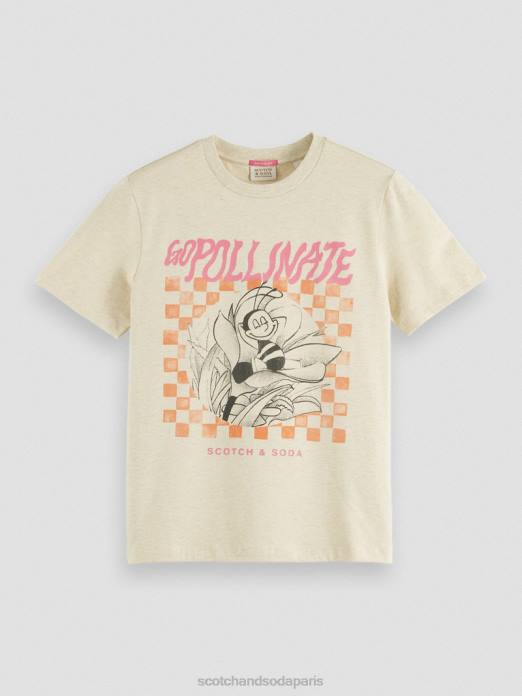 Scotch & Soda femmes t-shirt en coton biologique coupe décontractée mélange de flocons d'avoine vêtements 4HB481