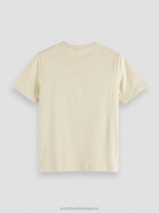 Scotch & Soda femmes t-shirt en coton biologique coupe décontractée mélange de flocons d'avoine vêtements 4HB481