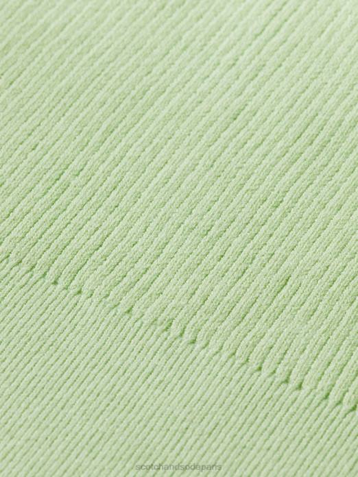 Scotch & Soda femmes top court en maille à col V menthe fraîche vêtements 4HB4117