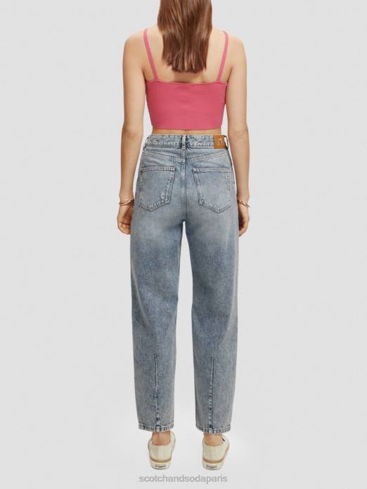 Scotch & Soda femmes top court en maille à col V punch rose vêtements 4HB4119