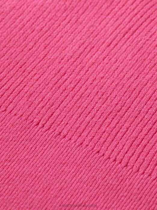 Scotch & Soda femmes top court en maille à col V punch rose vêtements 4HB4119