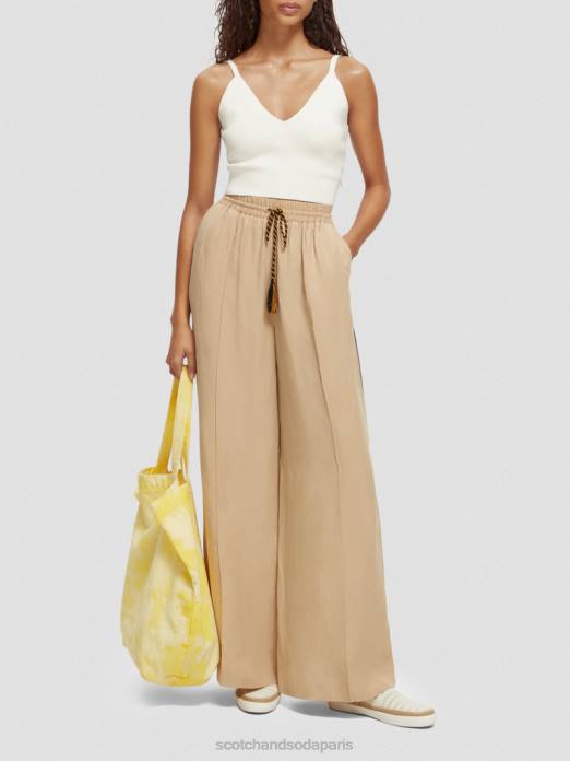 Scotch & Soda femmes top court en maille à col V vanille blanche vêtements 4HB4118