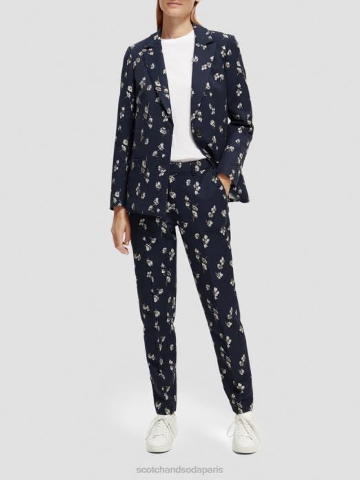 Scotch & Soda femmes The Lowry - Pantalon slim taille mi-haute en jacquard tulipes vêtements 4HB4153