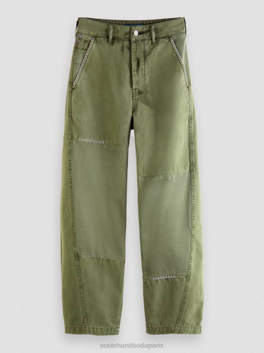 Scotch & Soda femmes chino en coton biologique coupe boyfriend The Pip vert militaire vêtements 4HB4169