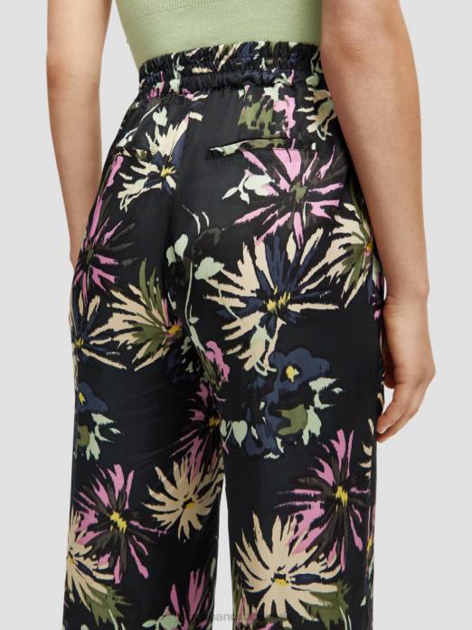 Scotch & Soda femmes le gia taille mi-haute jambe large imprimé aster noir vêtements 4HB4168