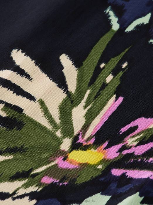 Scotch & Soda femmes le gia taille mi-haute jambe large imprimé aster noir vêtements 4HB4168