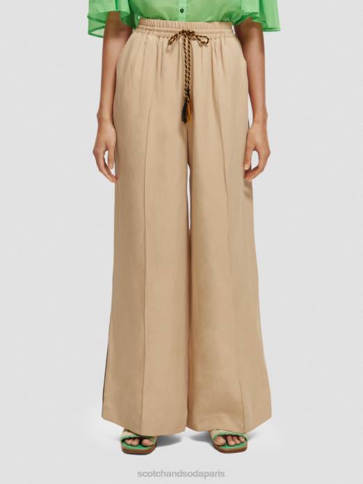 Scotch & Soda femmes le pantalon large taille haute Hope sable mou vêtements 4HB4163