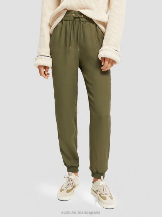 Scotch & Soda femmes pantalon de jogging facile armée verte vêtements 4HB4148