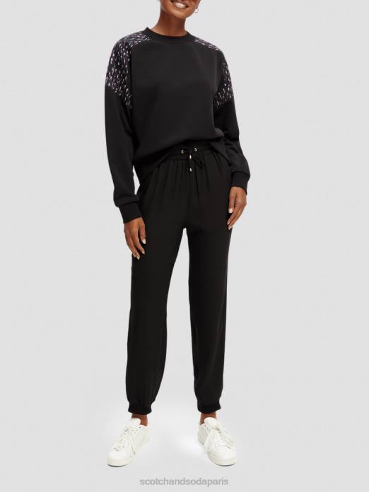 Scotch & Soda femmes pantalon de jogging facile noir vêtements 4HB4149