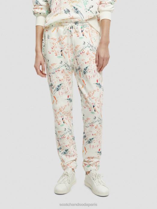 Scotch & Soda femmes pantalon de jogging imprimé à taille mi-haute blanc plus sauvage vêtements 4HB4171