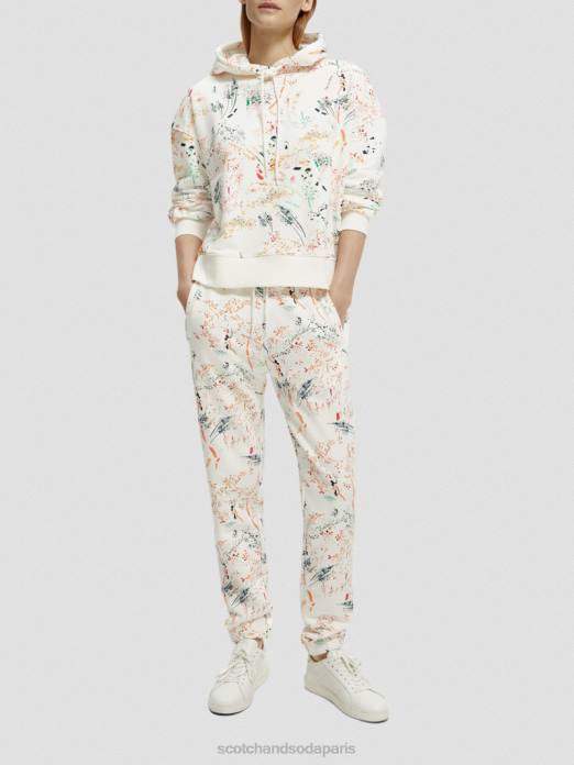 Scotch & Soda femmes pantalon de jogging imprimé à taille mi-haute blanc plus sauvage vêtements 4HB4171