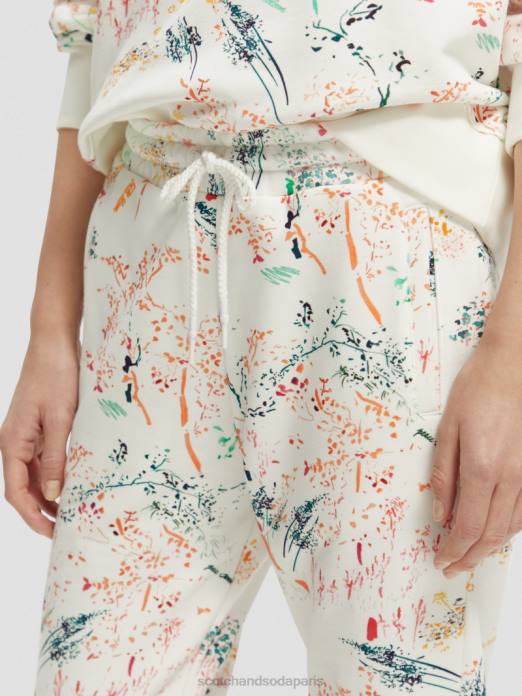 Scotch & Soda femmes pantalon de jogging imprimé à taille mi-haute blanc plus sauvage vêtements 4HB4171