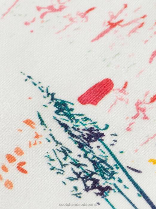 Scotch & Soda femmes pantalon de jogging imprimé à taille mi-haute blanc plus sauvage vêtements 4HB4171