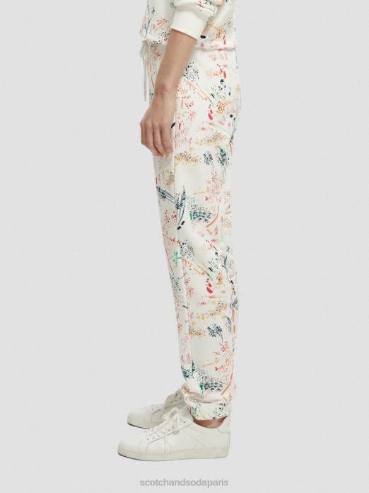 Scotch & Soda femmes pantalon de jogging imprimé à taille mi-haute blanc plus sauvage vêtements 4HB4171
