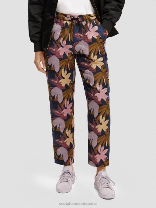 Scotch & Soda femmes pantalon de jogging tissé en jacquard camouflage de fleurs vêtements 4HB4152