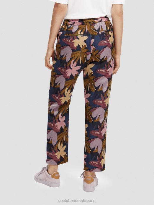 Scotch & Soda femmes pantalon de jogging tissé en jacquard camouflage de fleurs vêtements 4HB4152