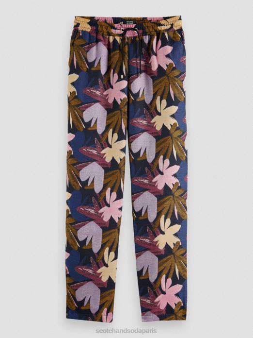 Scotch & Soda femmes pantalon de jogging tissé en jacquard camouflage de fleurs vêtements 4HB4152
