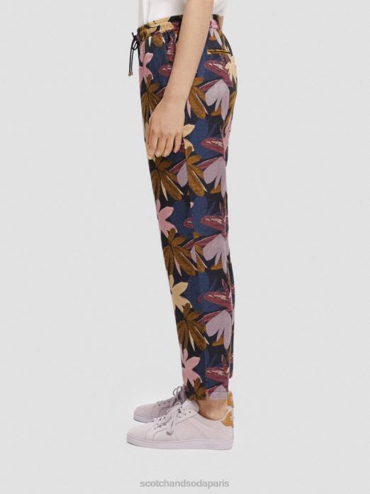 Scotch & Soda femmes pantalon de jogging tissé en jacquard camouflage de fleurs vêtements 4HB4152