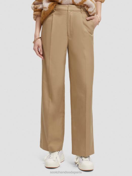 Scotch & Soda femmes pantalon large taille basse kaki vêtements 4HB4154