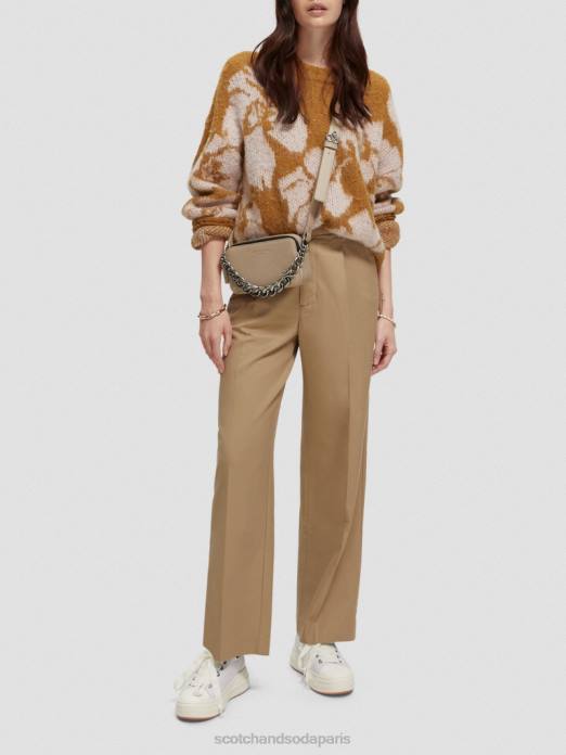 Scotch & Soda femmes pantalon large taille basse kaki vêtements 4HB4154