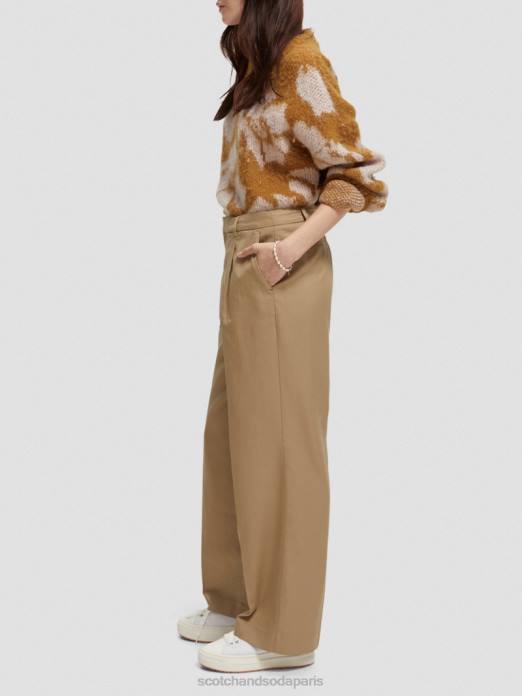 Scotch & Soda femmes pantalon large taille basse kaki vêtements 4HB4154