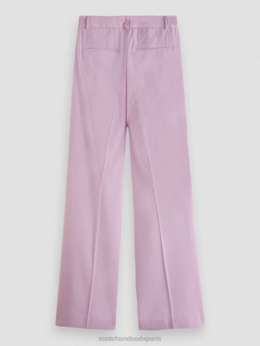Scotch & Soda femmes pantalon large taille basse lavande vêtements 4HB4156