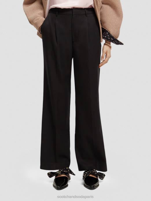 Scotch & Soda femmes pantalon large taille basse noir vêtements 4HB4155