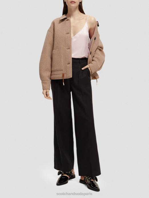 Scotch & Soda femmes pantalon large taille basse noir vêtements 4HB4155