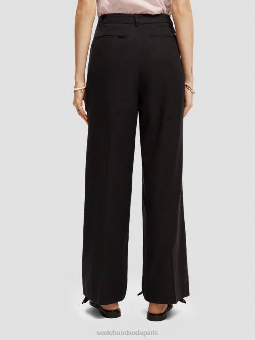 Scotch & Soda femmes pantalon large taille basse noir vêtements 4HB4155
