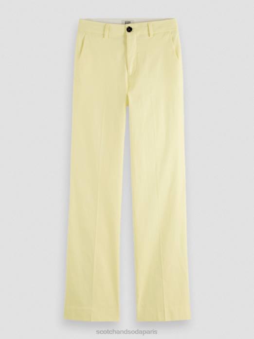 Scotch & Soda femmes pantalon large taille haute en lin mélangé edie Popcorn vêtements 4HB4162