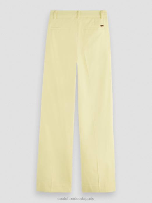 Scotch & Soda femmes pantalon large taille haute en lin mélangé edie Popcorn vêtements 4HB4162