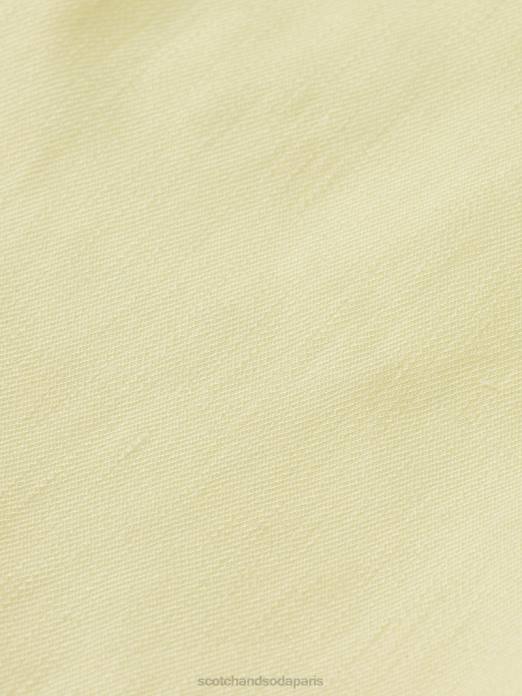 Scotch & Soda femmes pantalon large taille haute en lin mélangé edie Popcorn vêtements 4HB4162