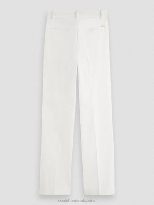 Scotch & Soda femmes pantalon large taille haute en lin mélangé edie blanc cassé vêtements 4HB4161