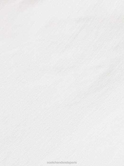Scotch & Soda femmes pantalon large taille haute en lin mélangé edie blanc cassé vêtements 4HB4161