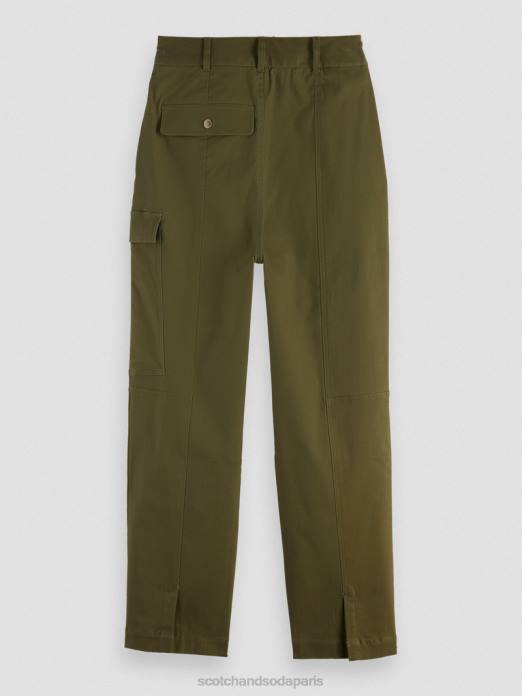 Scotch & Soda femmes pantalon utilitaire de travail armée verte vêtements 4HB4160