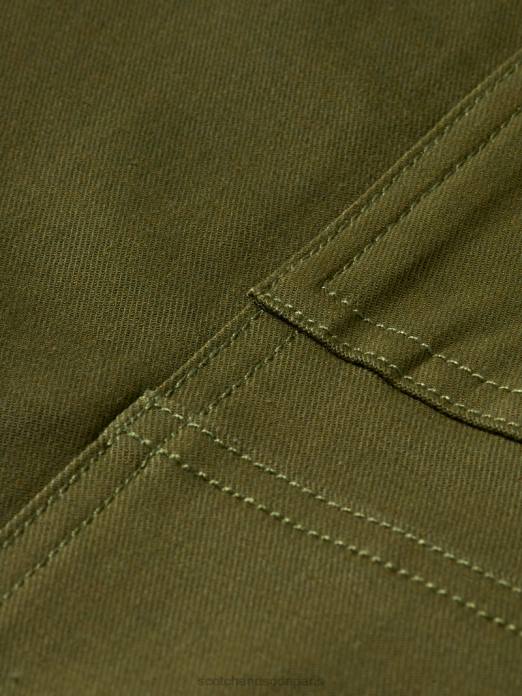 Scotch & Soda femmes pantalon utilitaire de travail armée verte vêtements 4HB4160
