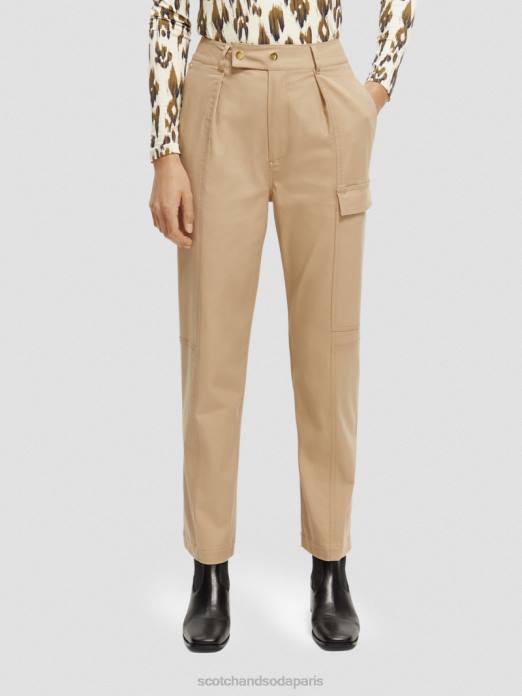 Scotch & Soda femmes pantalon utilitaire de travail kaki vêtements 4HB4159