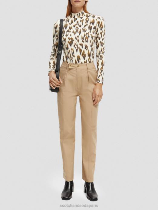 Scotch & Soda femmes pantalon utilitaire de travail kaki vêtements 4HB4159