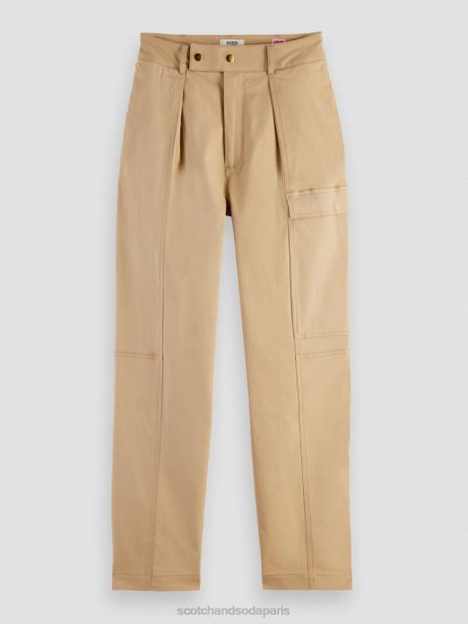 Scotch & Soda femmes pantalon utilitaire de travail kaki vêtements 4HB4159