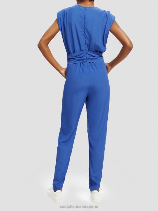 Scotch & Soda femmes combinaison ceinturée à col V bleu brillant vêtements 4HB418